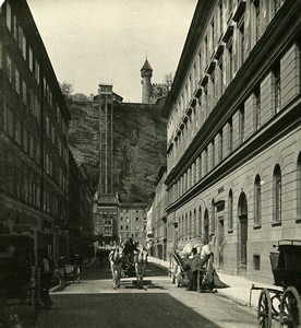 Austria Salzburg Mönchsberg Electric Elevator Old Stereo Photo Wurthle 1900