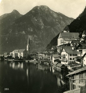 Austria Salzkammergut Hallstatt Village Old Stereo Photo Wurthle 1900