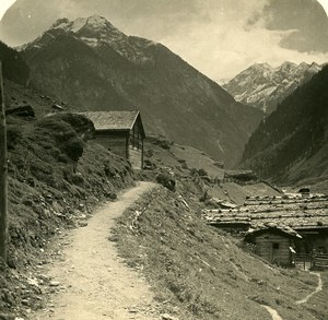 Austria Tyrol Zillertal Zemmgrund Mountain Old NPG Stereo Photo 1900