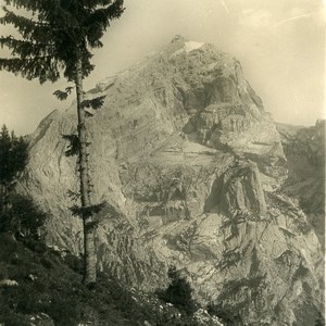 Italy Dolomites Mount Antelao from refuge San Marco Old NPG Stereo Photo 1900