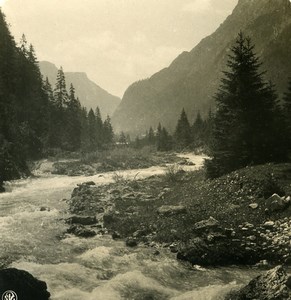 Italy Domolites Höhlensteintal Mountain Stream Old NPG Stereo Photo 1900