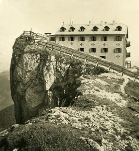 Austria Salzkammergut Schafbergspitze Hotel Old Stereo Photo Photobrom 1900