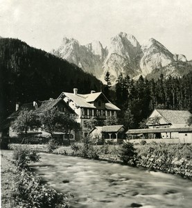 Austria Salzkammergut Gosauschmied Donnerkogel Old Stereo Photo Photobrom 1900