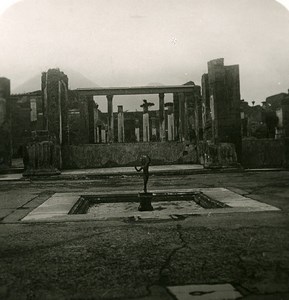Italy Pompeii Casa del Fauno Ruins Old Stereo Photo 1900