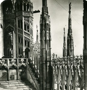 Italy Milan Cathedral Duomo di Milano Old Stereo Photo 1900