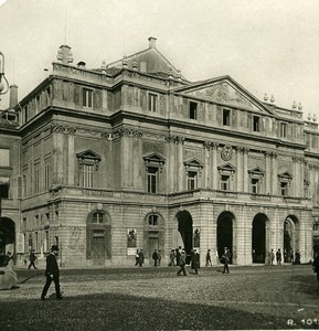 Italy Milano Opera Teatro alla Scala Old Stereo Photo 1900