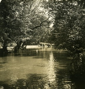 Italy Milan Milano Public garden Lake Old NPG Stereo Photo 1900