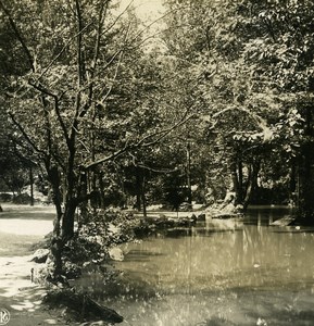 Italy Milan Milano Public garden Lake Old NPG Stereo Photo 1900