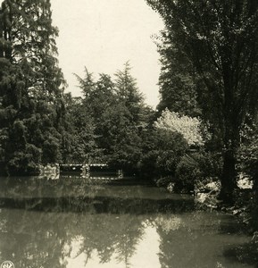 Italy Milan Milano Public garden Lake Old NPG Stereo Photo 1900