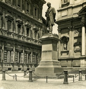 Italy Milan Milano Manzoni Monument Old NPG Stereo Photo 1900