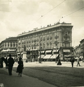 Italy Milan Milano Piazza Ellittica Cordusio Old NPG Stereo Photo 1900