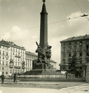 Italy Milan Milano Monumento alle Cinque Giornate Old NPG Stereo Photo 1900