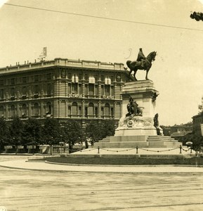 Italy Milan Milano Garibaldi Monument Foro Bonaparte Old NPG Stereo Photo 1900