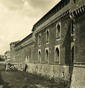 Italy Milan Milano Castle Sforza Castello Sforzesco Old NPG Stereo Photo 1900