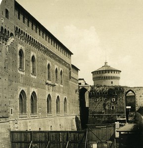 Italy Milan Milano Castle Sforza Castello Sforzesco Old NPG Stereo Photo 1900