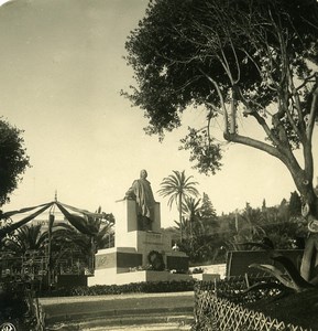 Italy Sanremo Monument Garibaldi Old NPG Stereo Photo 1900