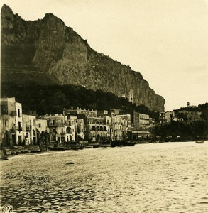 Italy Capri Grande Marina Seaside Old Stereo Photo 1900