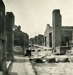 Italy Pompeii Via Stabia Old NPG Stereo Photo 1900