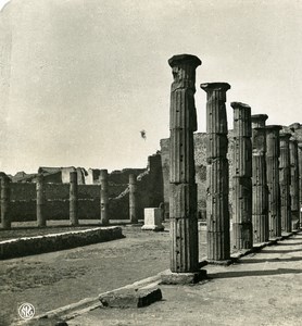 Italy Pompeii Triangular Forum Foro Triangolare Old NPG Stereo Photo 1900