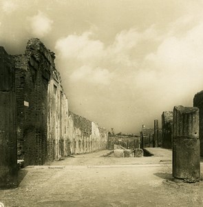 Italy Pompeii Abundance Avenue Via Abbondanza Old NPG Stereo Photo 1900