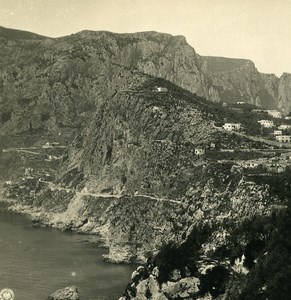 Italy Capri Mount Monte Solaro Old NPG Stereo Photo 1900