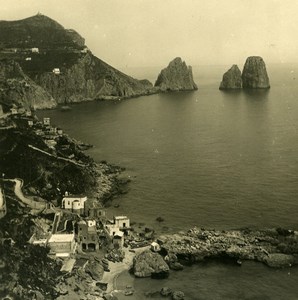 Italy Capri Piccola Marina seaside Old NPG Stereo Photo 1900