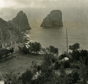 Italy Capri Villa Krupp Old NPG Stereo Photo 1900