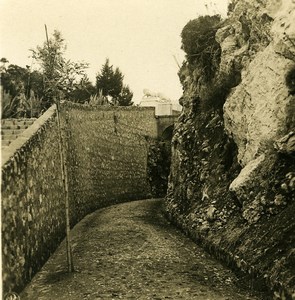 Italy Capri Villa Krupp Narrow street Old NPG Stereo Photo 1900