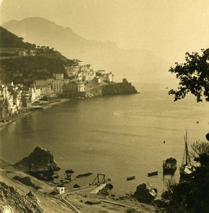 Italy Amalfi view from Hotel Sirena Old NPG Stereo Photo 1900