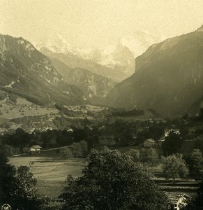 Switzerland Interlaken Aussicht from Unspunnen Panorama Stereo Photo NPG 1900