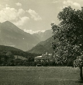 Switzerland Interlaken Höheweg Panorama Old NPG Stereo Photo 1900