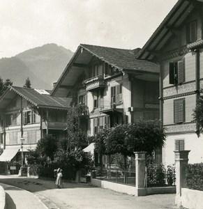 Switzerland Matten bei Interlaken Chalets Old NPG Stereo Photo 1900