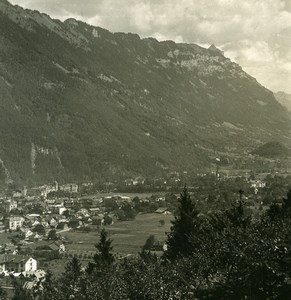 Switzerland Interlaken Helmwhfluh Panorama Old NPG Stereo Photo 1900