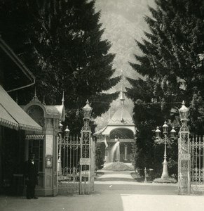 Switzerland Interlaken Kursaal Gardens Entry Old Stereo Photo 1900