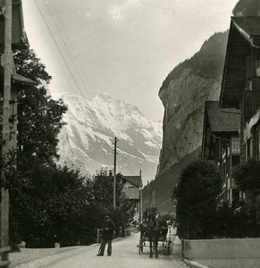 Switzerland Lauterbrunnen Staubbach Old Stereo Photo 1900