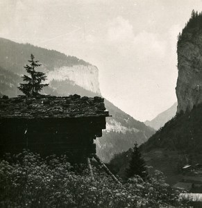 Switzerland Interlaken Lake Hunnenfluh Old Stereo Photo 1900