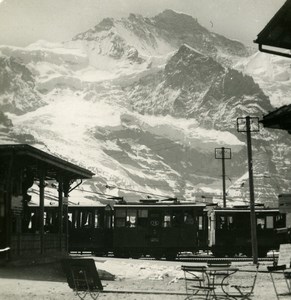 Switzerland Kleine Scheidegg Jungfrau Railway Station Old Stereo Photo 1900