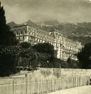 Switzerland Montreux Palace Hotel Old Stereo Photo 1900