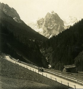 Switzerland Rosenlaui Wetterhorn Old Stereo Photo Wehrli 1900