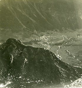 Switzerland Gemmipass Panorama Leukerbad Old NPG Stereo Photo 1900