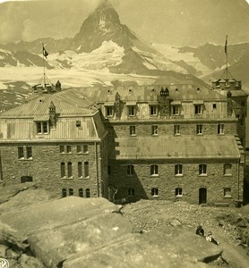 Switzerland Zermatt Hotel Gornergrat Matterhorn Old NPG Stereo Photo 1900