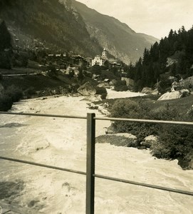 Switzerland St Nikaulos Panorama Vispertal Old NPG Stereo Photo 1900