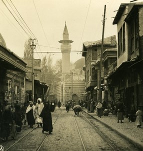 Middle East Syria Damascus Street Old NPG Stereo Photo 1900