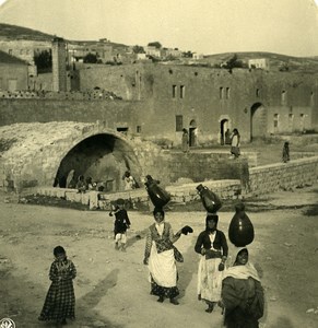 Middle East Israel Nazareth Virgin Mary's Well Old NPG Stereo Photo 1900