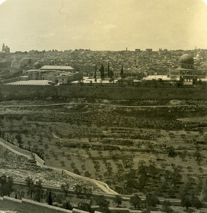 Middle East Israel Jerusalem Panorama Old NPG Stereo Photo 1900