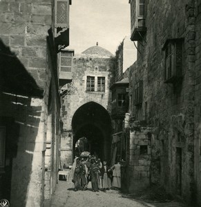 Middle East Israel Jerusalem street Old NPG Stereo Photo 1900