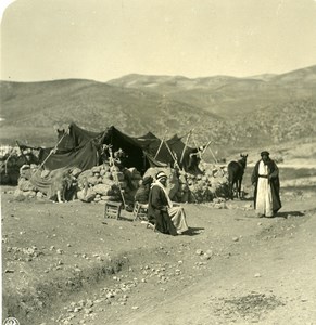 Middle East Israel Jerusalem Bedouins Camp Old NPG Stereo Photo 1900