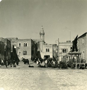 Middle East Palestine Bethlehem Market Old NPG Stereo Photo 1900