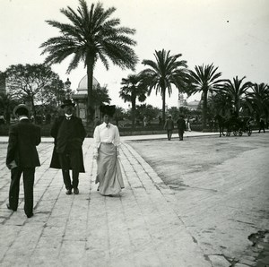 France Nice Place Massena Fashion Old Amateur Stereo Photo Possemiers 1900