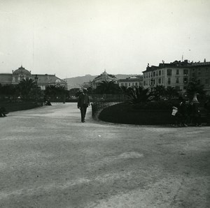 France Nice Public Garden Mac Mahon Ave Old Amateur Stereo Photo Possemiers 1900